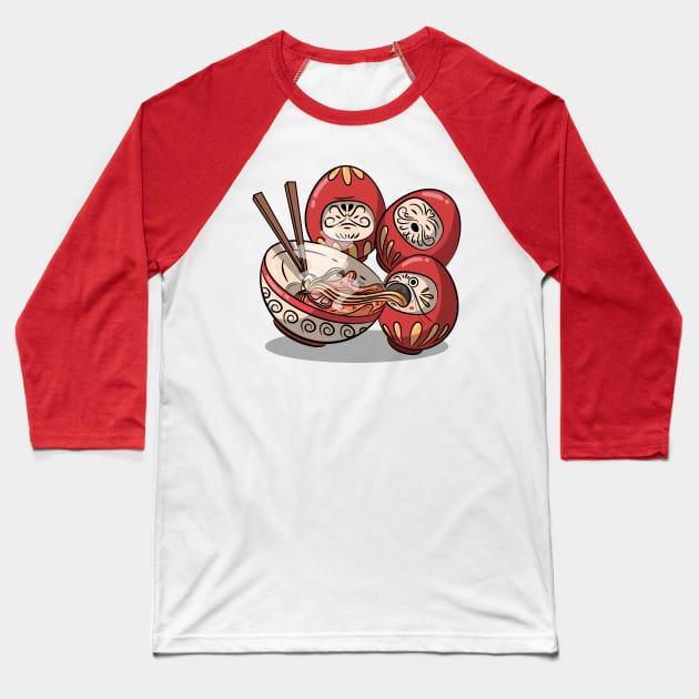 Japan's Daruma Doll Ramen Baseball T-Shirt by WizardingWorld